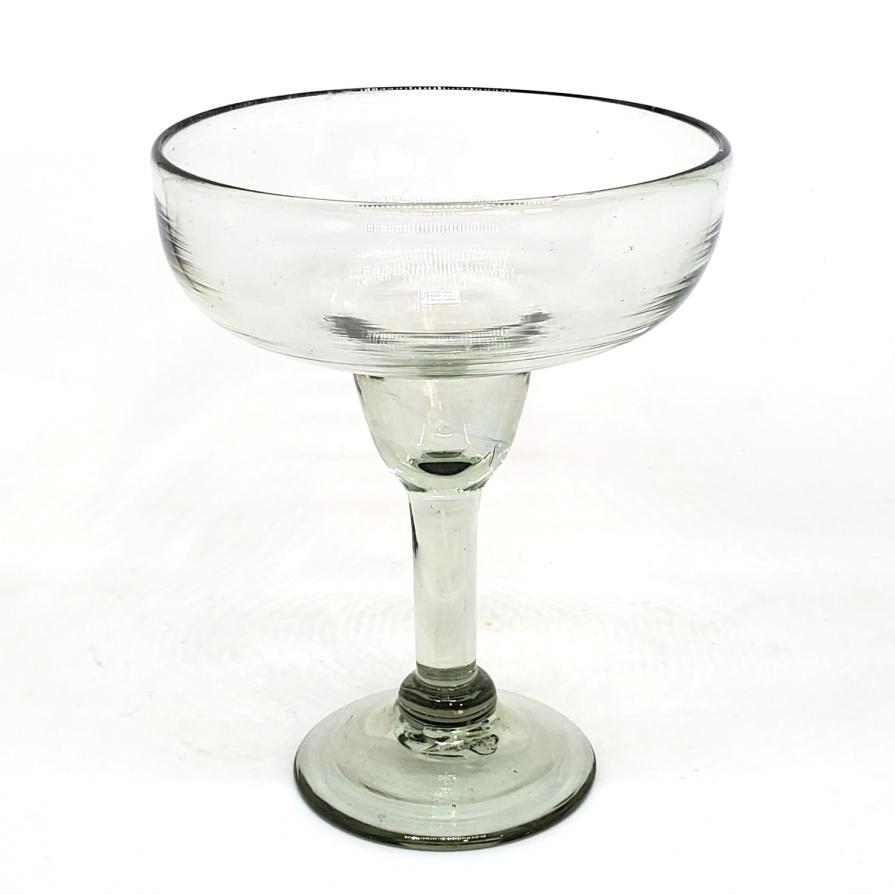Wholesale Mexican Margarita Glasses / Clear 14 oz Large Margarita Glasses  / For the margarita lover, these enjoyable large sized margarita glasses are individually hand blown and crafted.